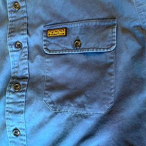 Polo Ralph Lauren, dusty blue, XXL, men’s long sleeve button down dress shirt.